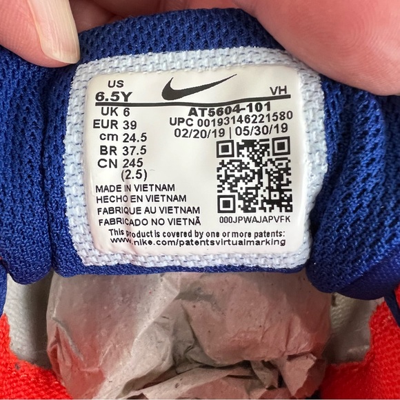 Nike LD Victory Sneakers Boys Girls Youth 6.5 White Orange Green Lightweight - Picture 2 of 13